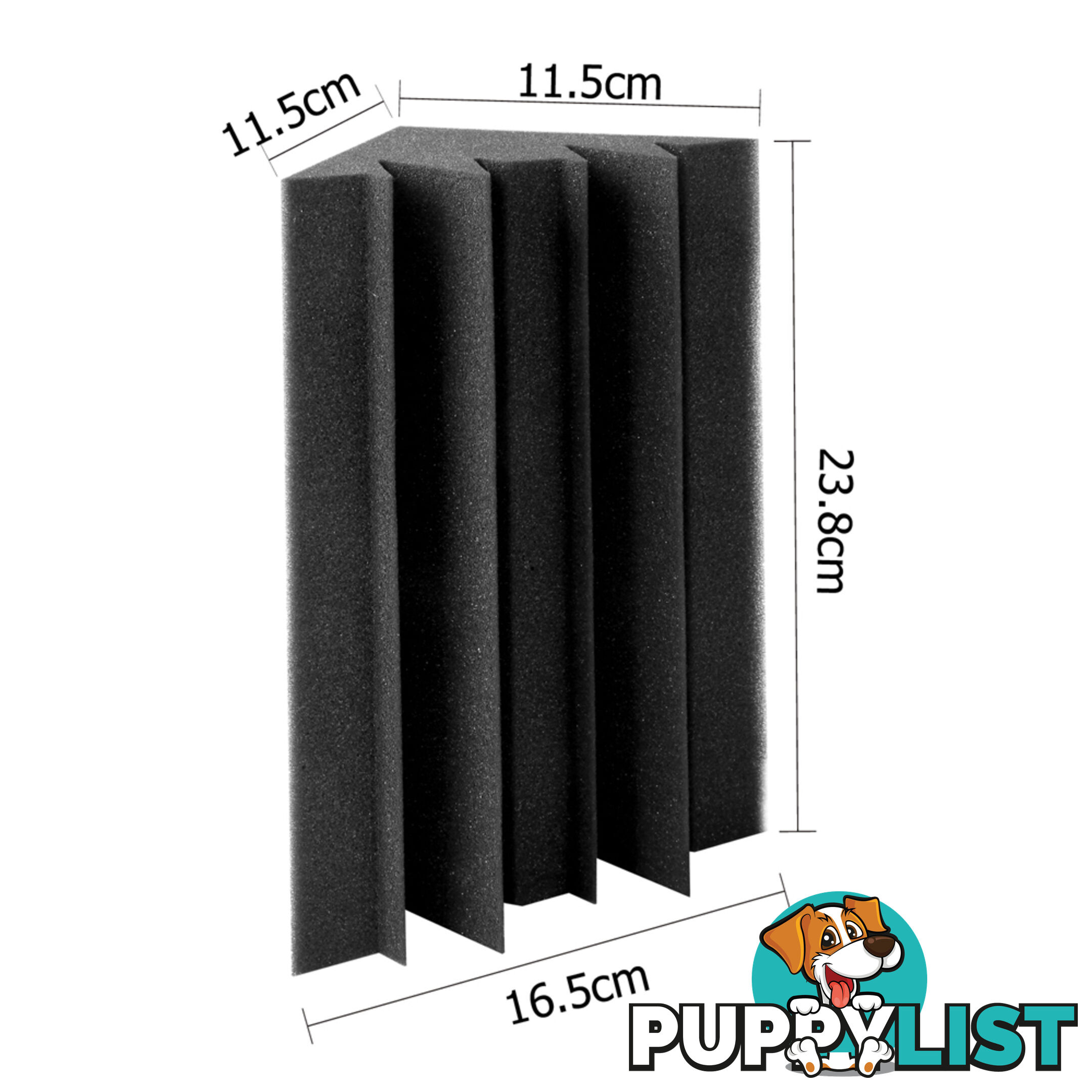 Set of 20 Studio Corner Bass Trap Acoustic Foam Black