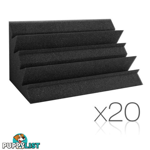 Set of 20 Studio Corner Bass Trap Acoustic Foam Black