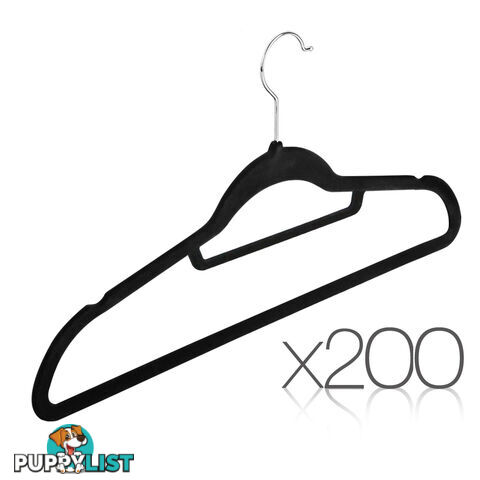 200 Pack Velvet Hangers with Tie Bar