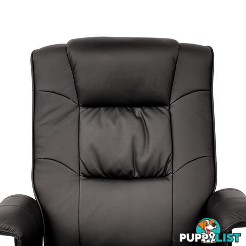 PU Leather Lounge Recliner Chair Ottoman Black