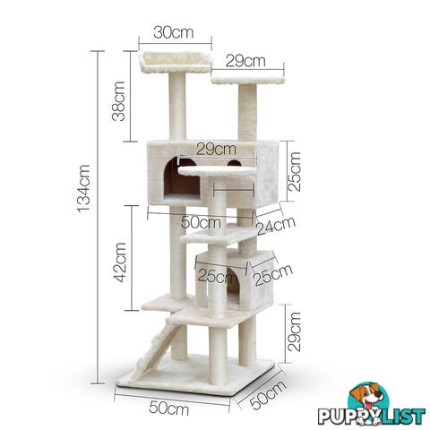 Cat Scratching Post  Tree House Condo 134cm Beige