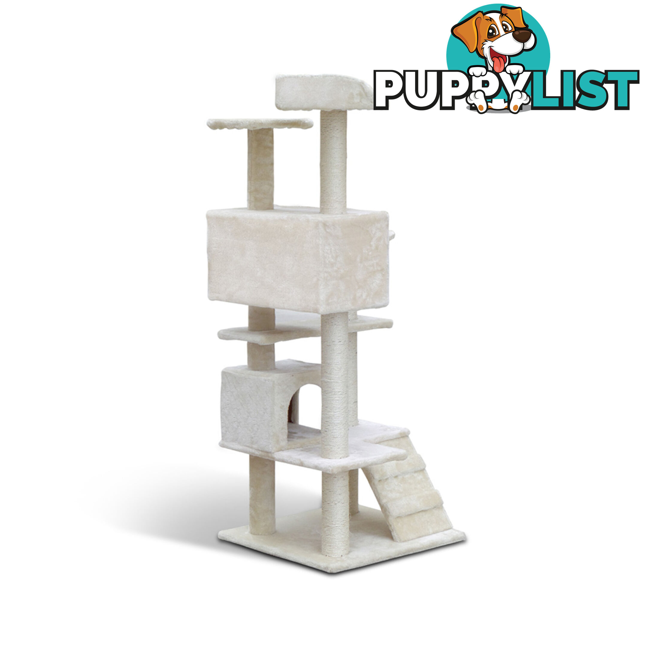 Cat Scratching Post  Tree House Condo 134cm Beige