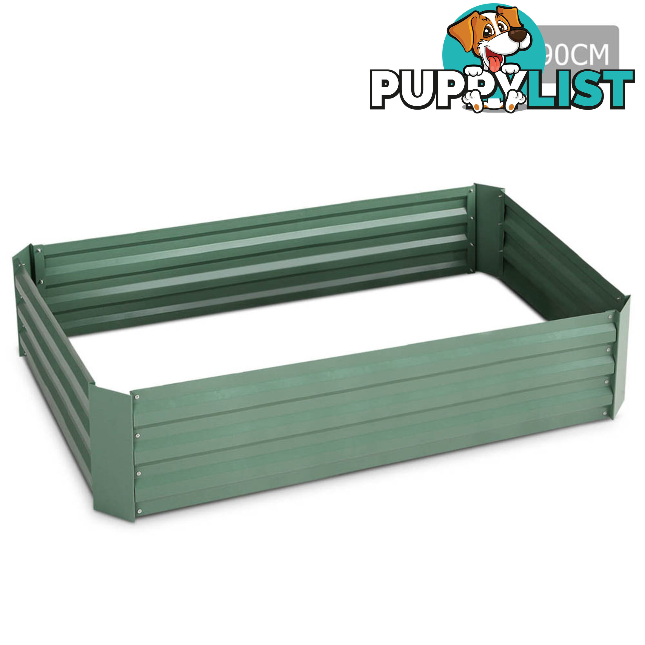 Galvanised Raised Garden Bed - 150 x 90 x 30cm - Green