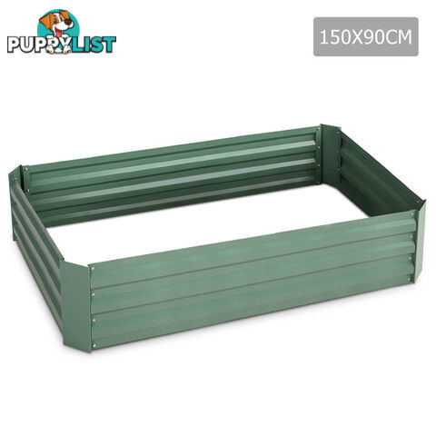 Galvanised Raised Garden Bed - 150 x 90 x 30cm - Green