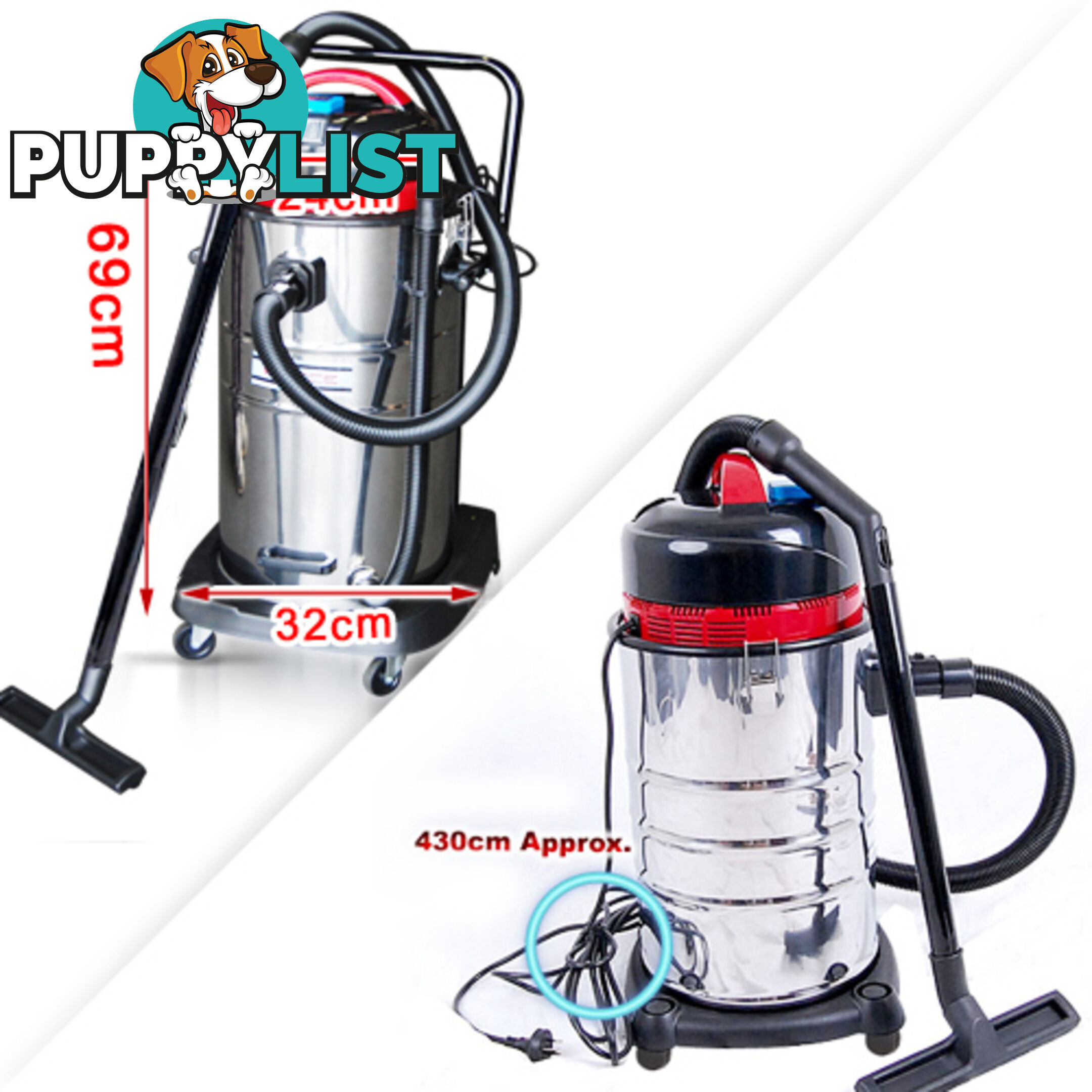 Industrial Commercial Bagless Dry Wet Vacuum Cleaner 30L