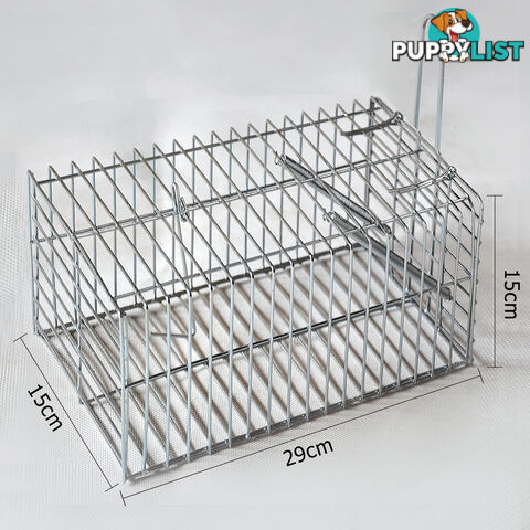 Set of 4 Humane Animal Trap Cage 29 x 15 x 15cm Silver