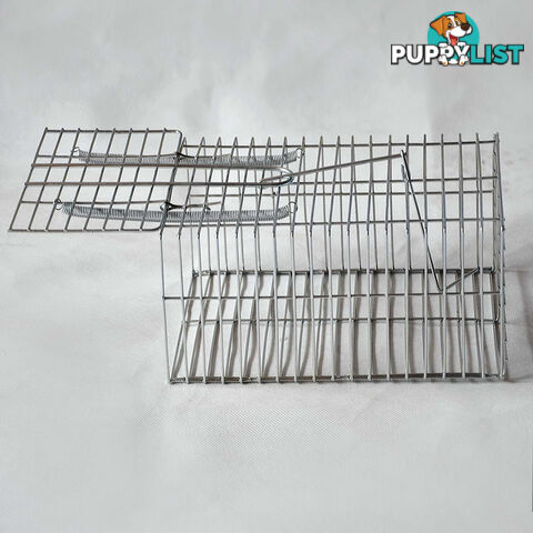 Set of 4 Humane Animal Trap Cage 29 x 15 x 15cm Silver