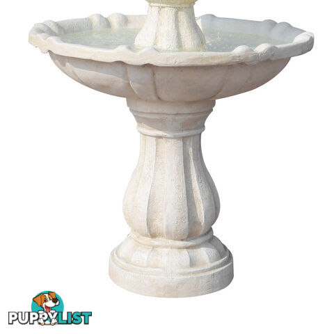 Solar Power Three-Tier Water Fountain Ivory