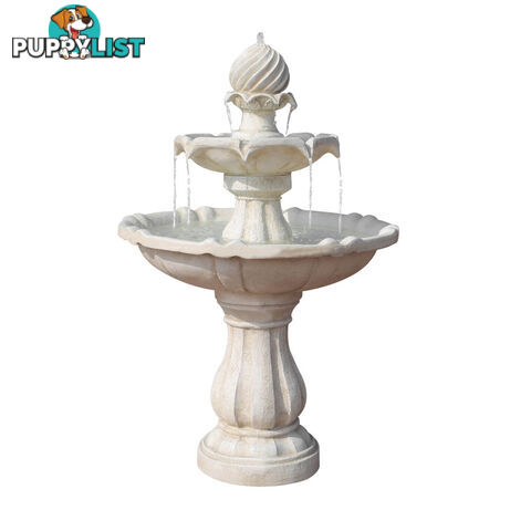 Solar Power Three-Tier Water Fountain Ivory