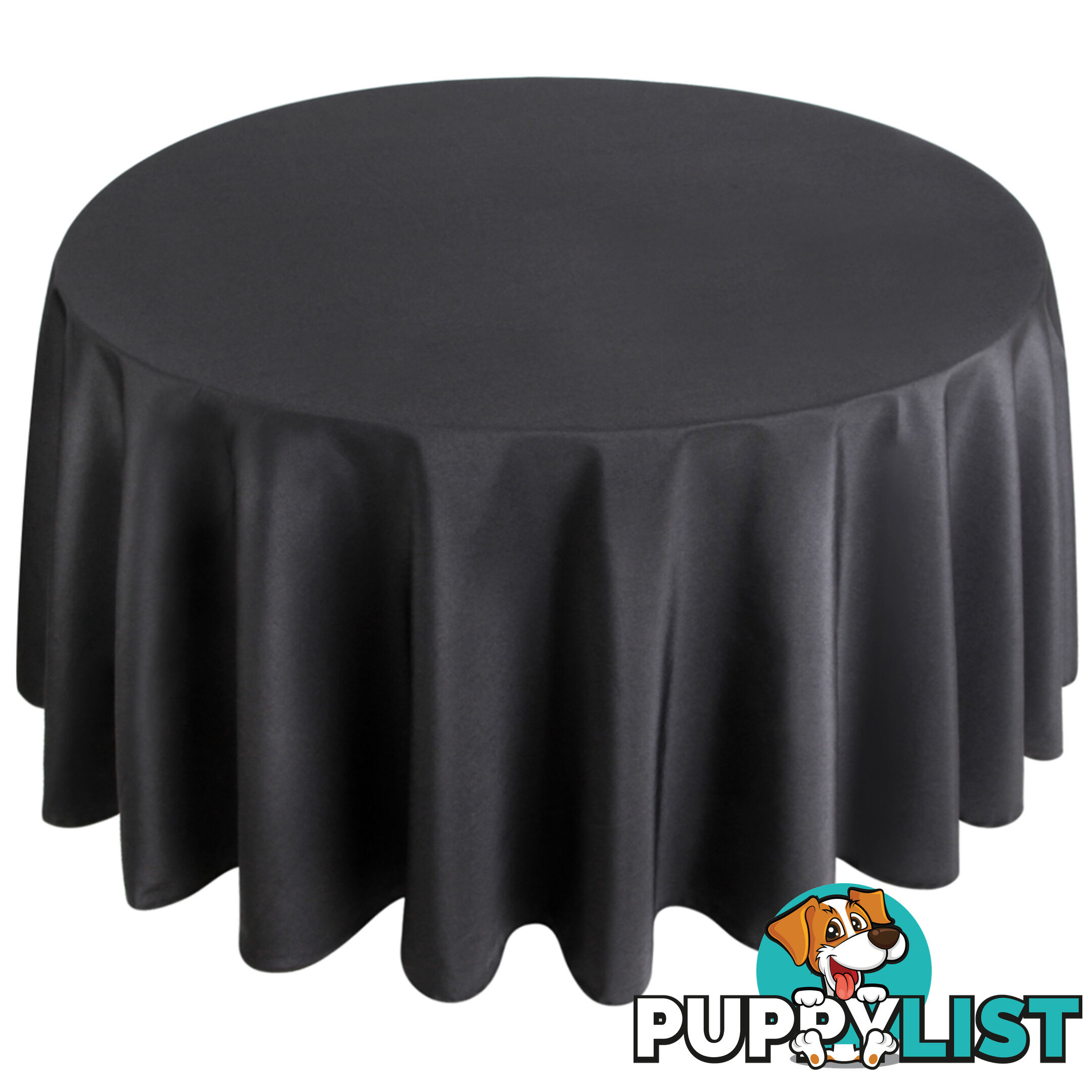 4 Pcs Wedding Table Cloth Round 305cm Black