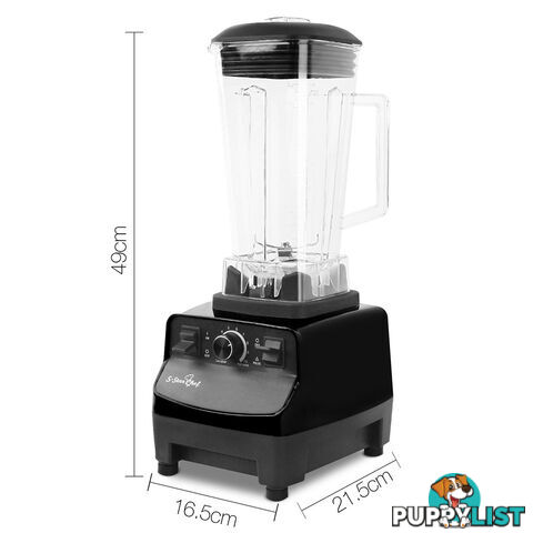 2-in-1 Food Processor & Blender 2L - Black