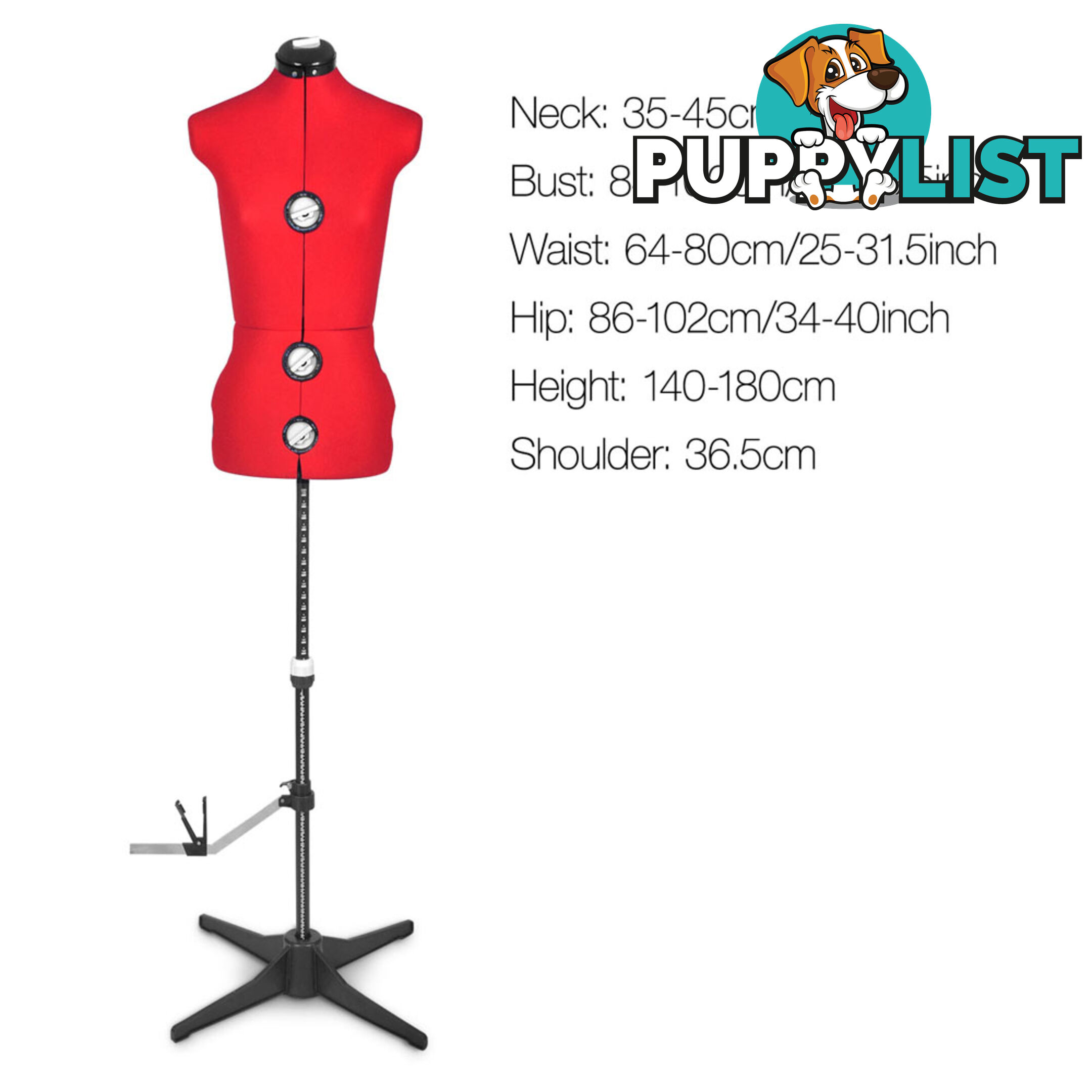 Adjustable Dressmaking Mannequin SZ8-14 - Red