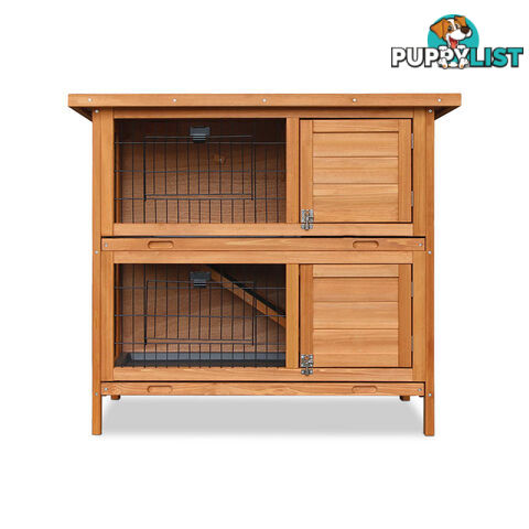 Double Storey Rabbit Hutch with Foldable Ramp