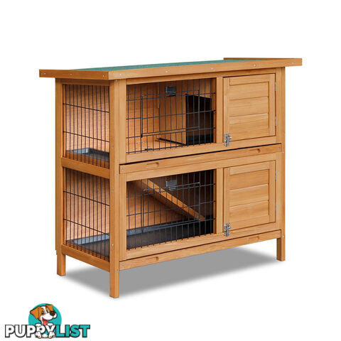 Double Storey Rabbit Hutch with Foldable Ramp