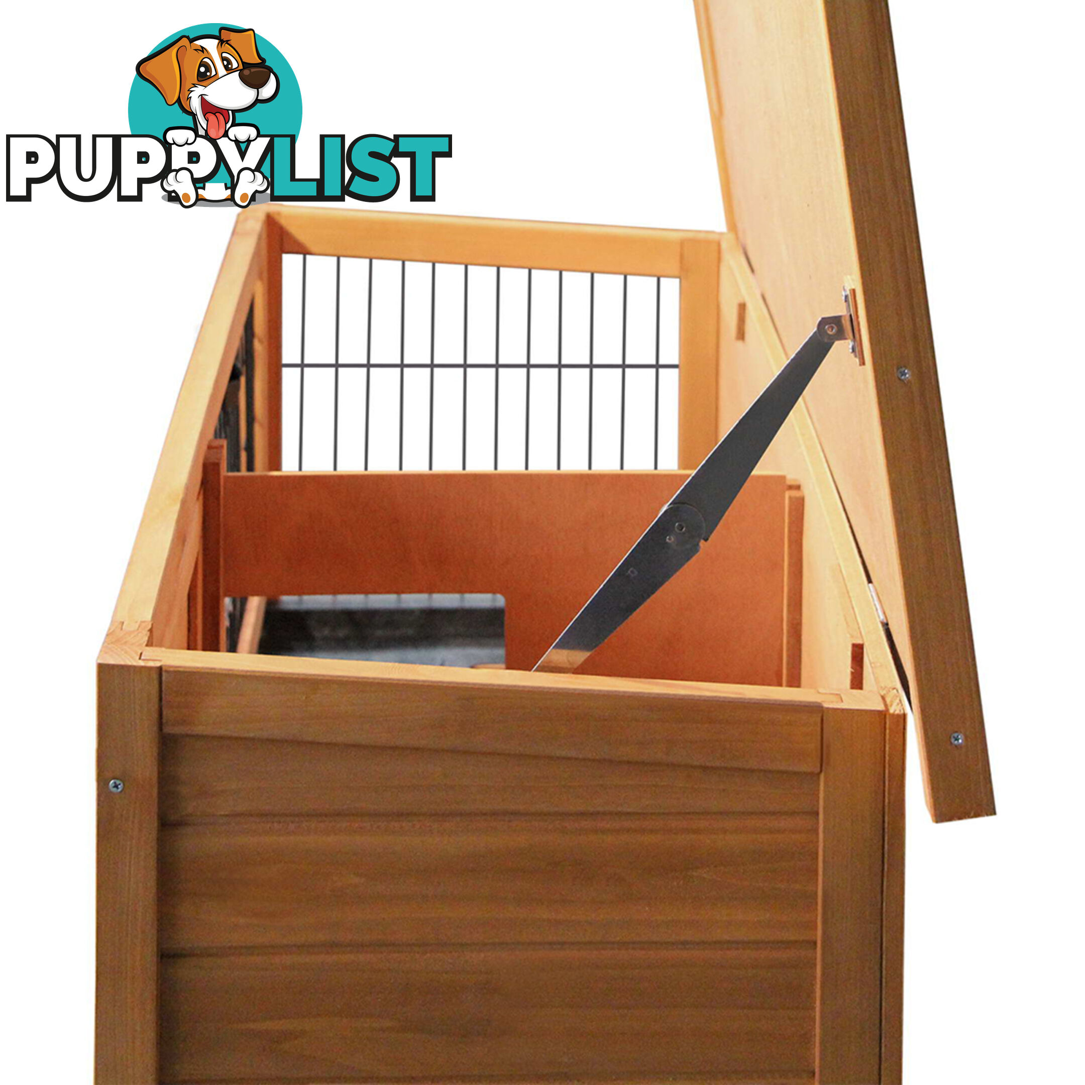 Double Storey Rabbit Hutch with Foldable Ramp