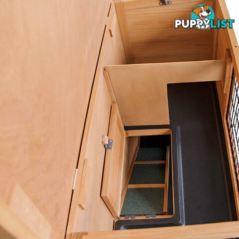 Double Storey Rabbit Hutch with Foldable Ramp