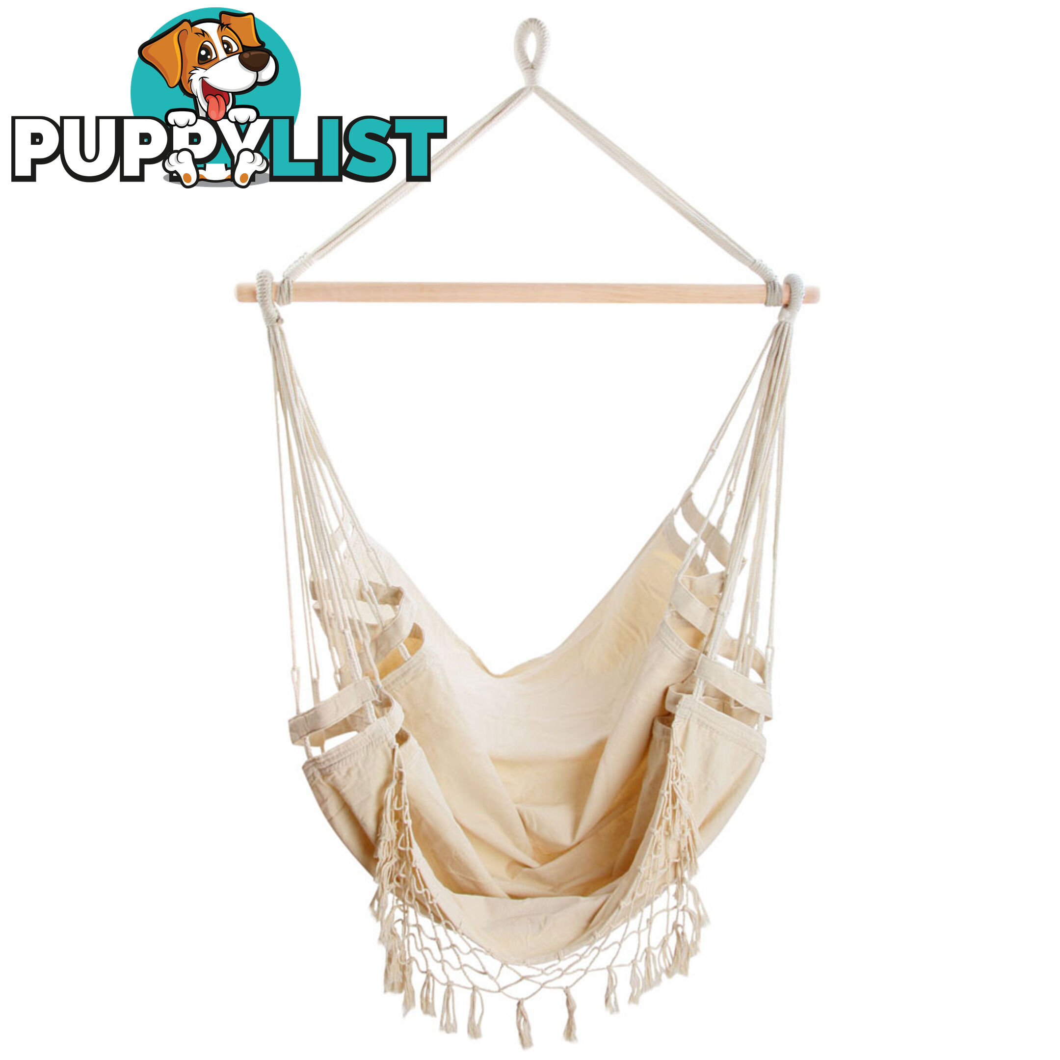 Creamy White Hanging Hammock Chair