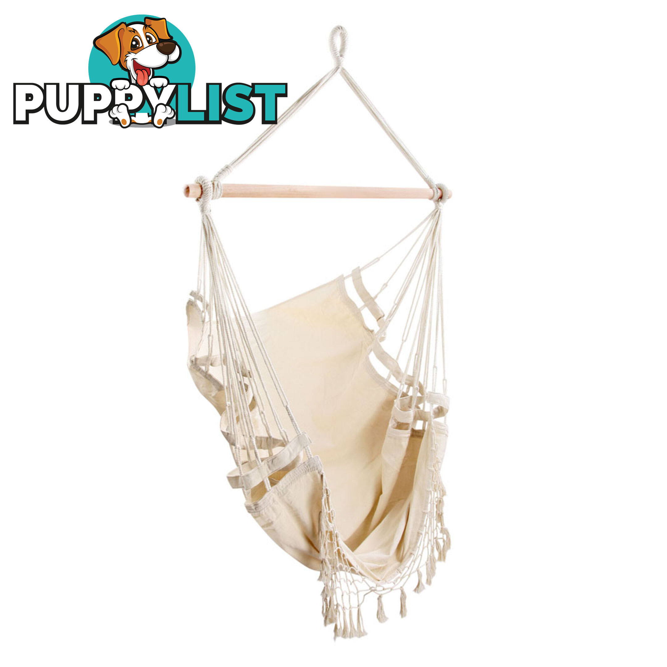 Creamy White Hanging Hammock Chair