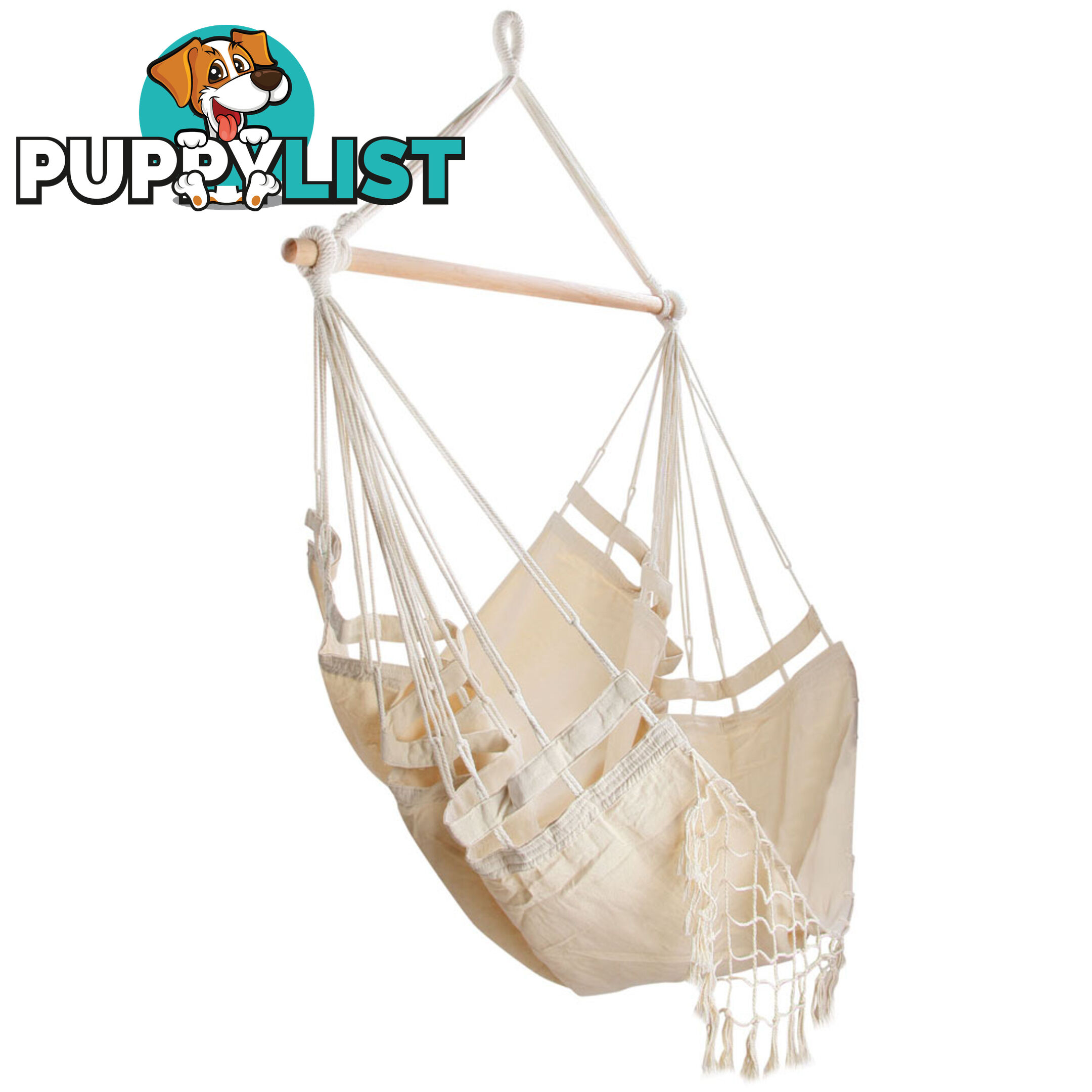 Creamy White Hanging Hammock Chair