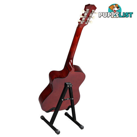 Acoustic Cutaway Guitar Natural w/ Steel String Stand Strap