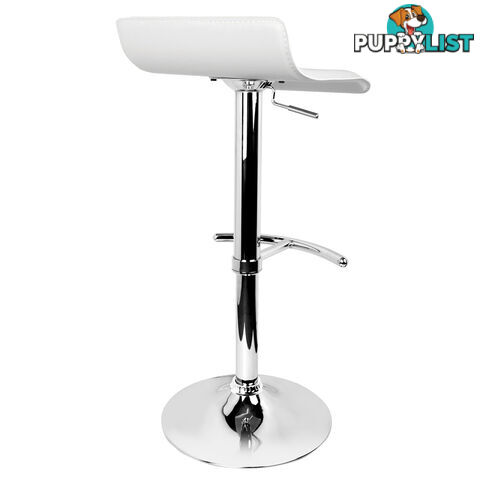 Set of 2 PVC Leather Kitchen Bar Stool White