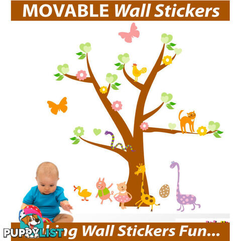 Tree with Cute Animals Wall Stickers - Totally Movable