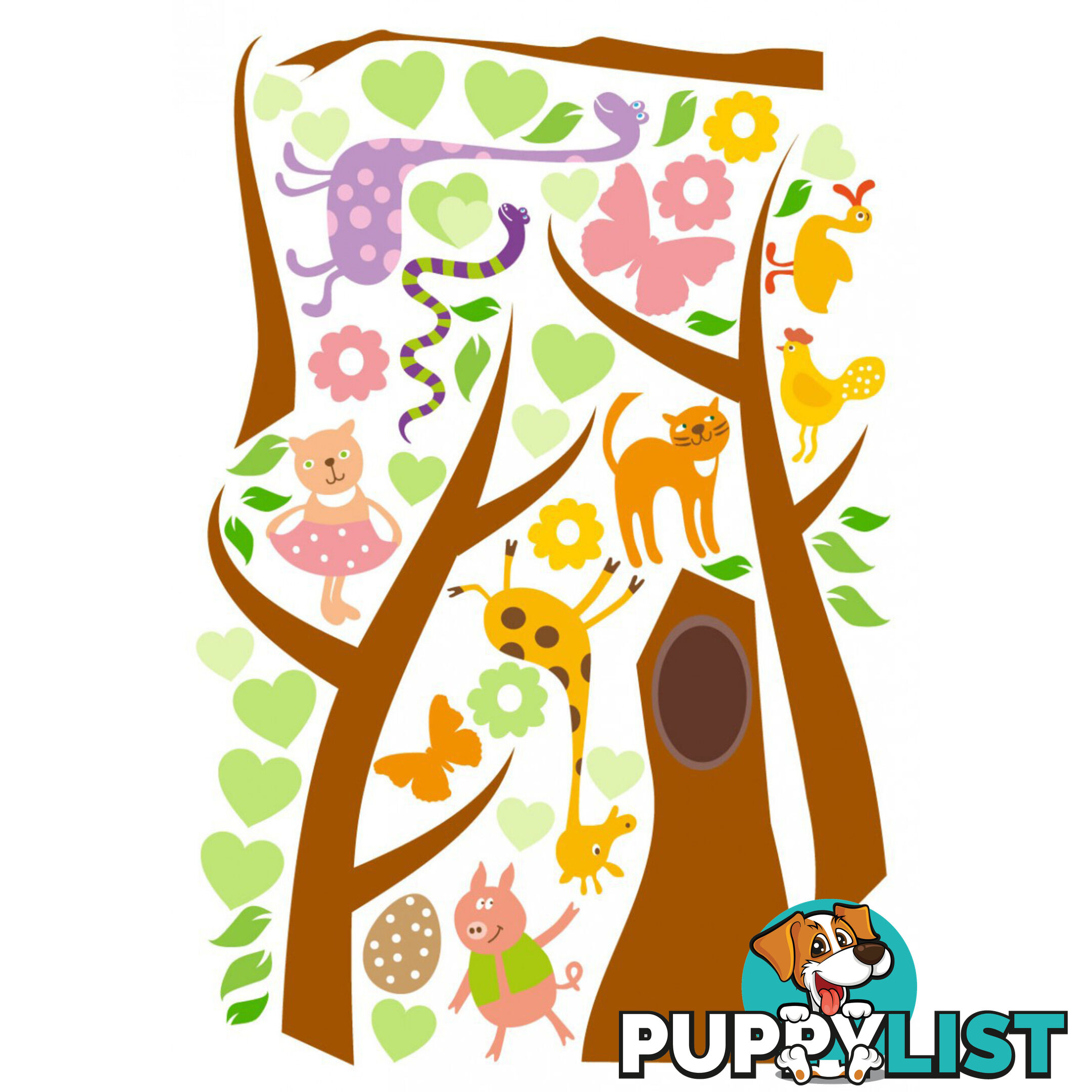 Tree with Cute Animals Wall Stickers - Totally Movable