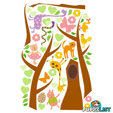 Tree with Cute Animals Wall Stickers - Totally Movable