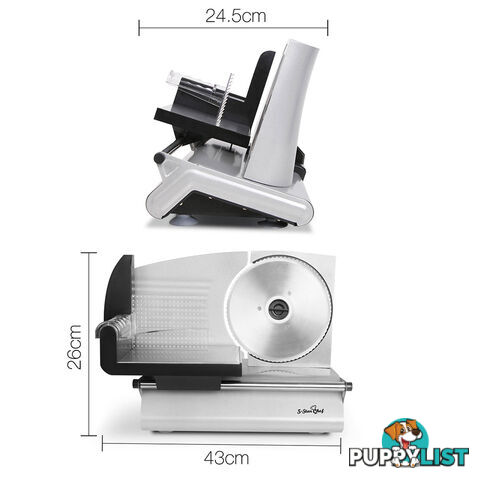 150W  Meat Slicer with Stainless Steel Blade - Silver