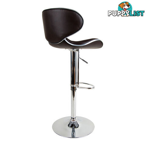 Set of 2 PU Leather Kitchen Bar Stool Chocolate