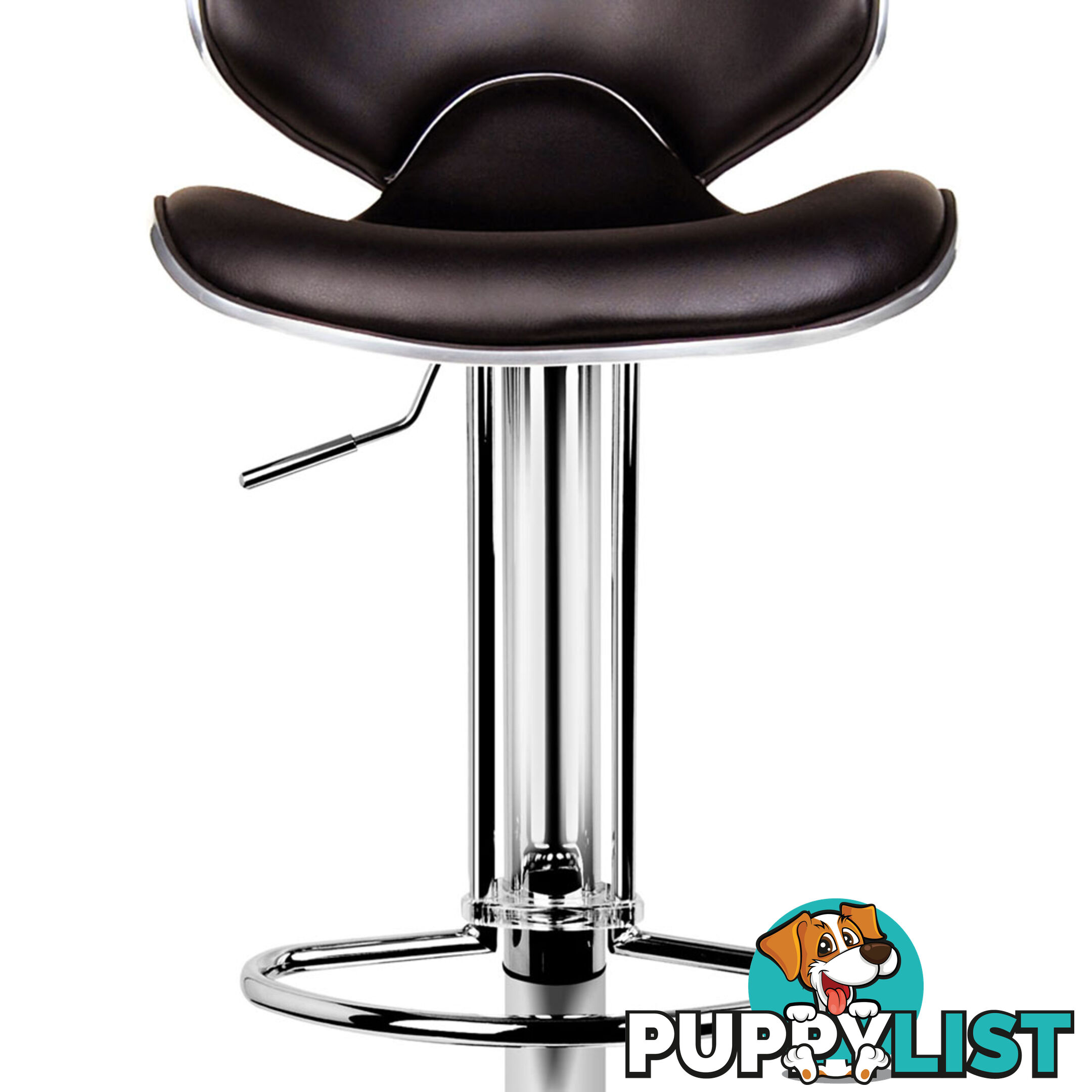 Set of 2 PU Leather Kitchen Bar Stool Chocolate