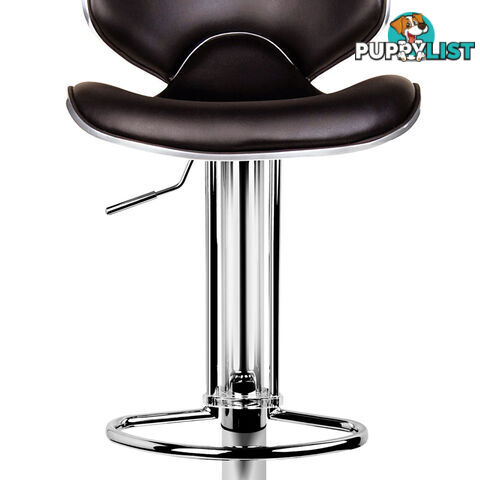 Set of 2 PU Leather Kitchen Bar Stool Chocolate