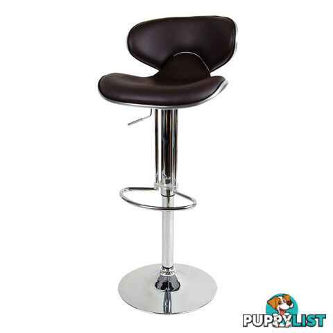 Set of 2 PU Leather Kitchen Bar Stool Chocolate