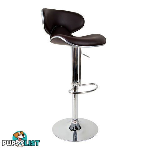 Set of 2 PU Leather Kitchen Bar Stool Chocolate