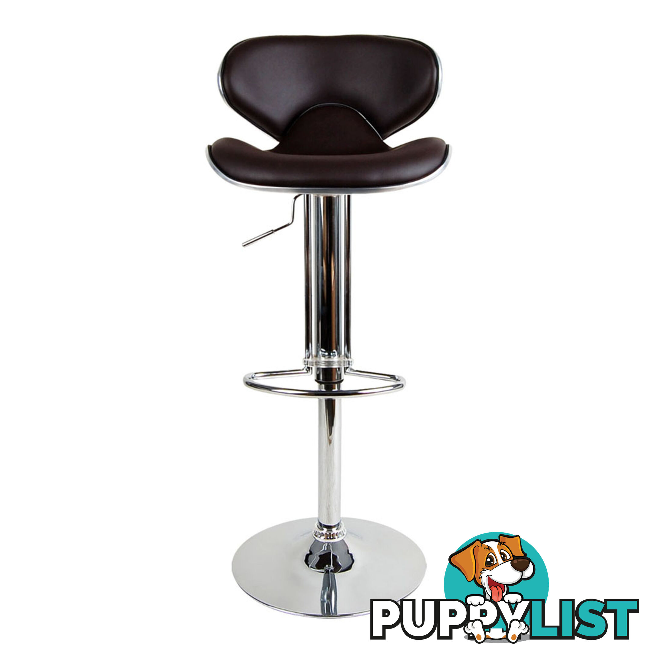 Set of 2 PU Leather Kitchen Bar Stool Chocolate