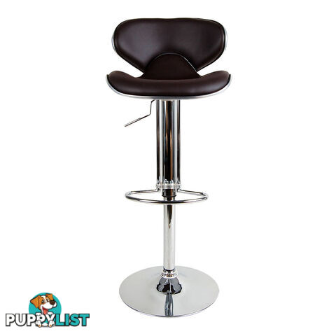 Set of 2 PU Leather Kitchen Bar Stool Chocolate