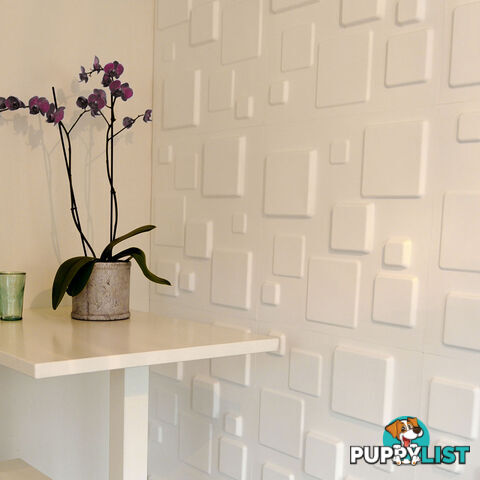 12 Pcs 3D Square Design Wall Panel