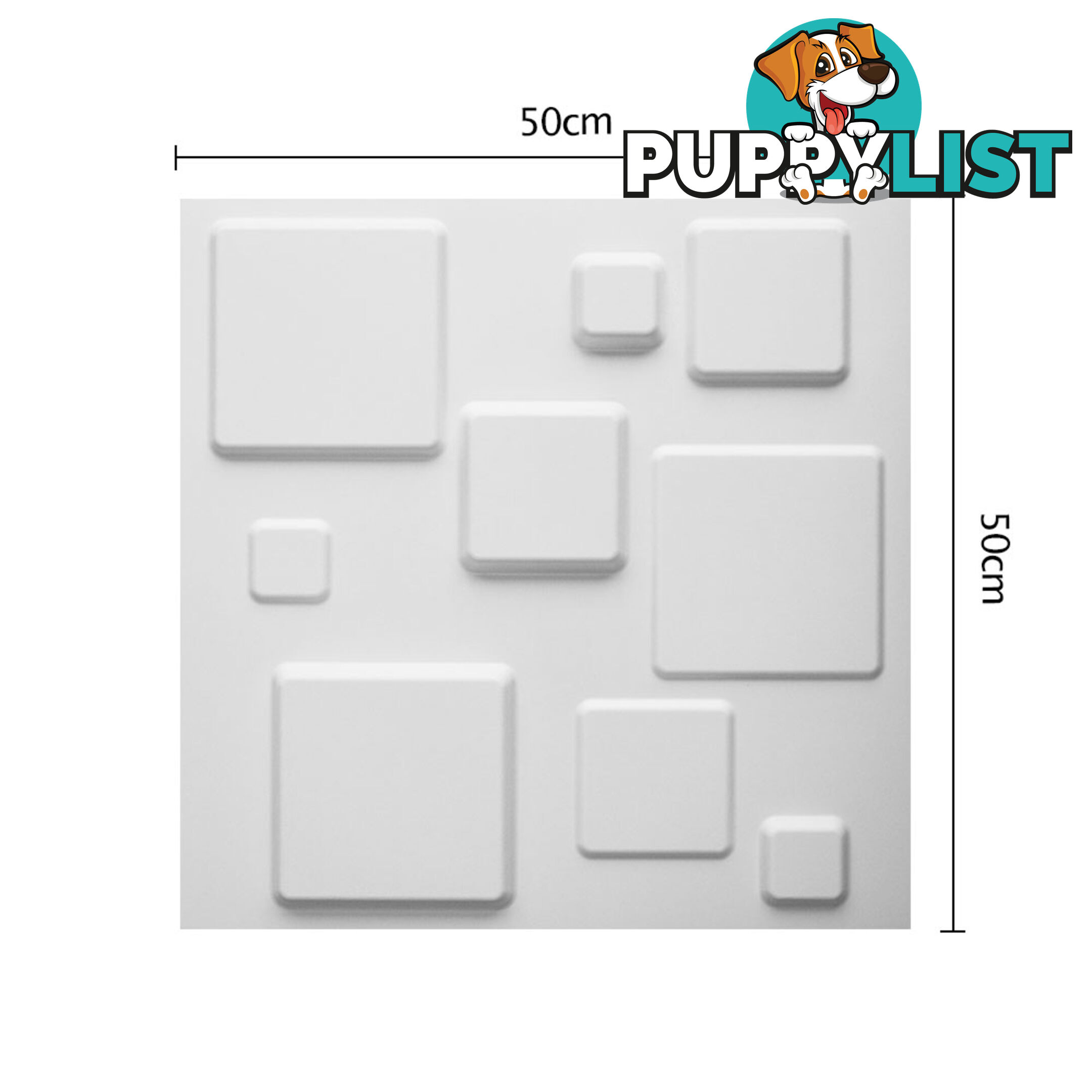 12 Pcs 3D Square Design Wall Panel