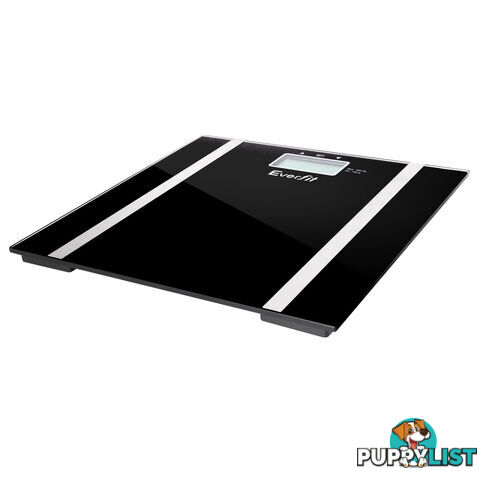 Electronic Digital Body Fat & Hydration Bathroom Glass Scale Black