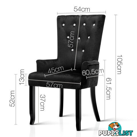 French Provincial Dining Chair - Black