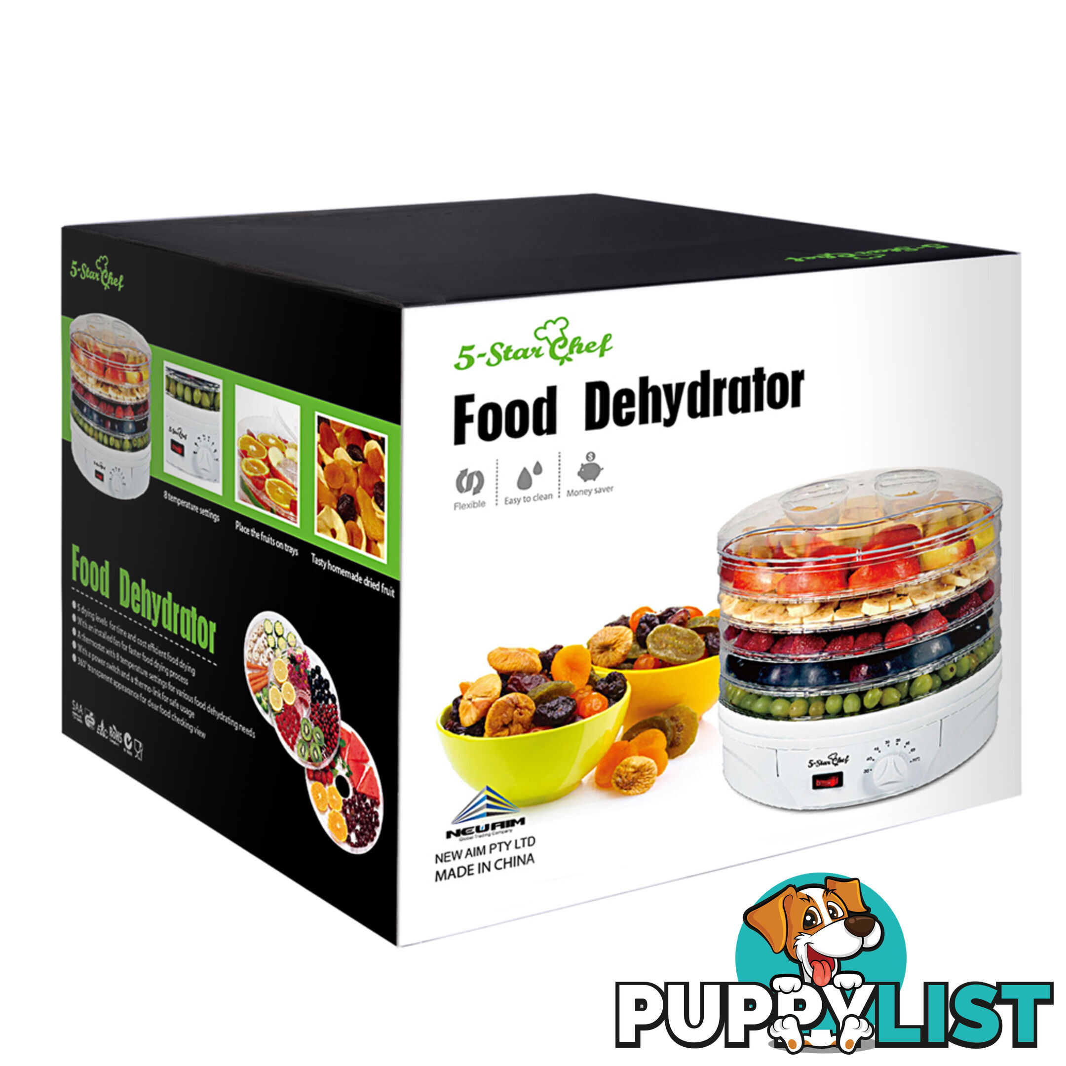 5 Trays Food Dehydrator White