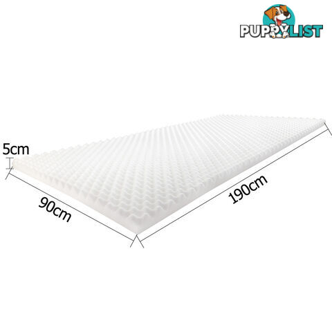 Deluxe Egg Crate Mattress Topper 5 cm Underlay Protector Single