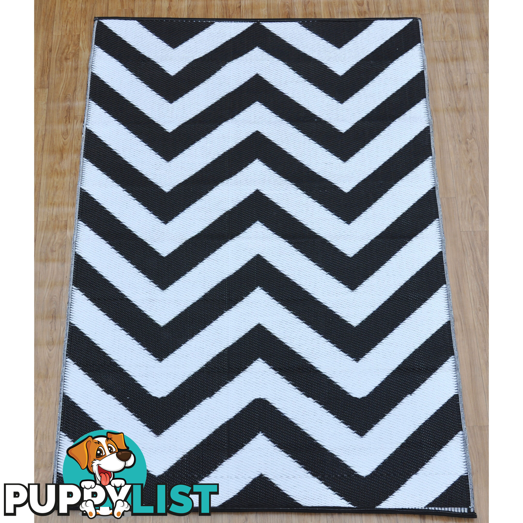 CHEVRON Rug Black & White 120x180cm