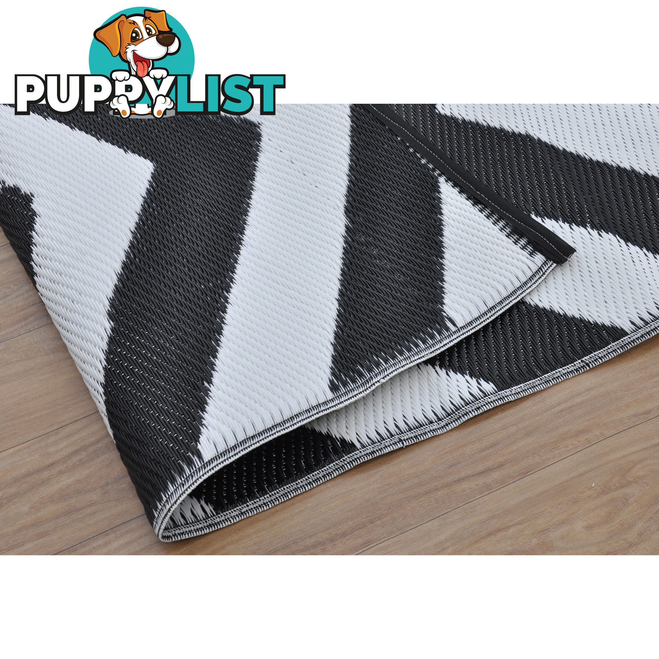 CHEVRON Rug Black & White 120x180cm