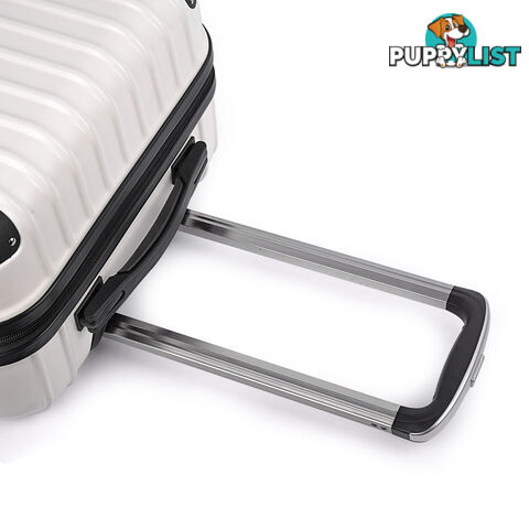 Set of 3 Hard Shell Travel Luggage with TSA Lock - White