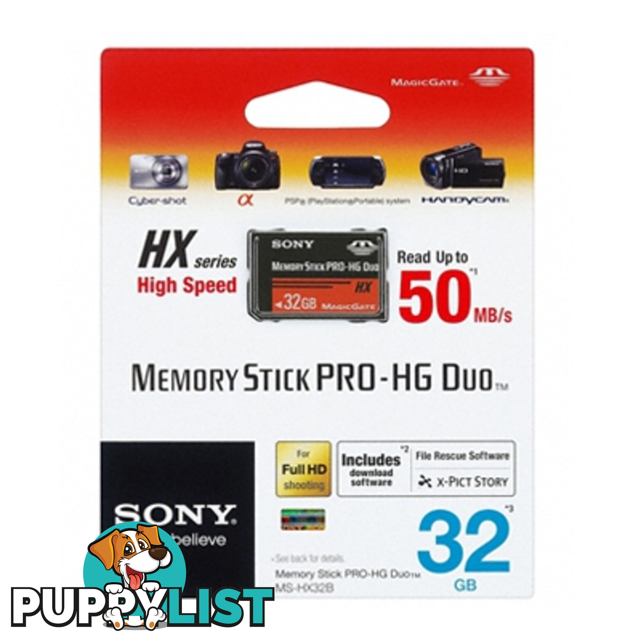 Sony Memory Stick Pro-HG Duo HX Rev.B 32GB 50M/s