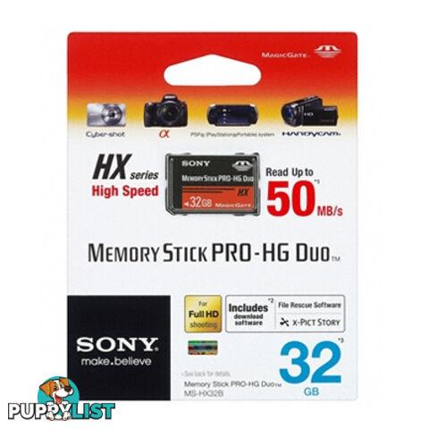 Sony Memory Stick Pro-HG Duo HX Rev.B 32GB 50M/s