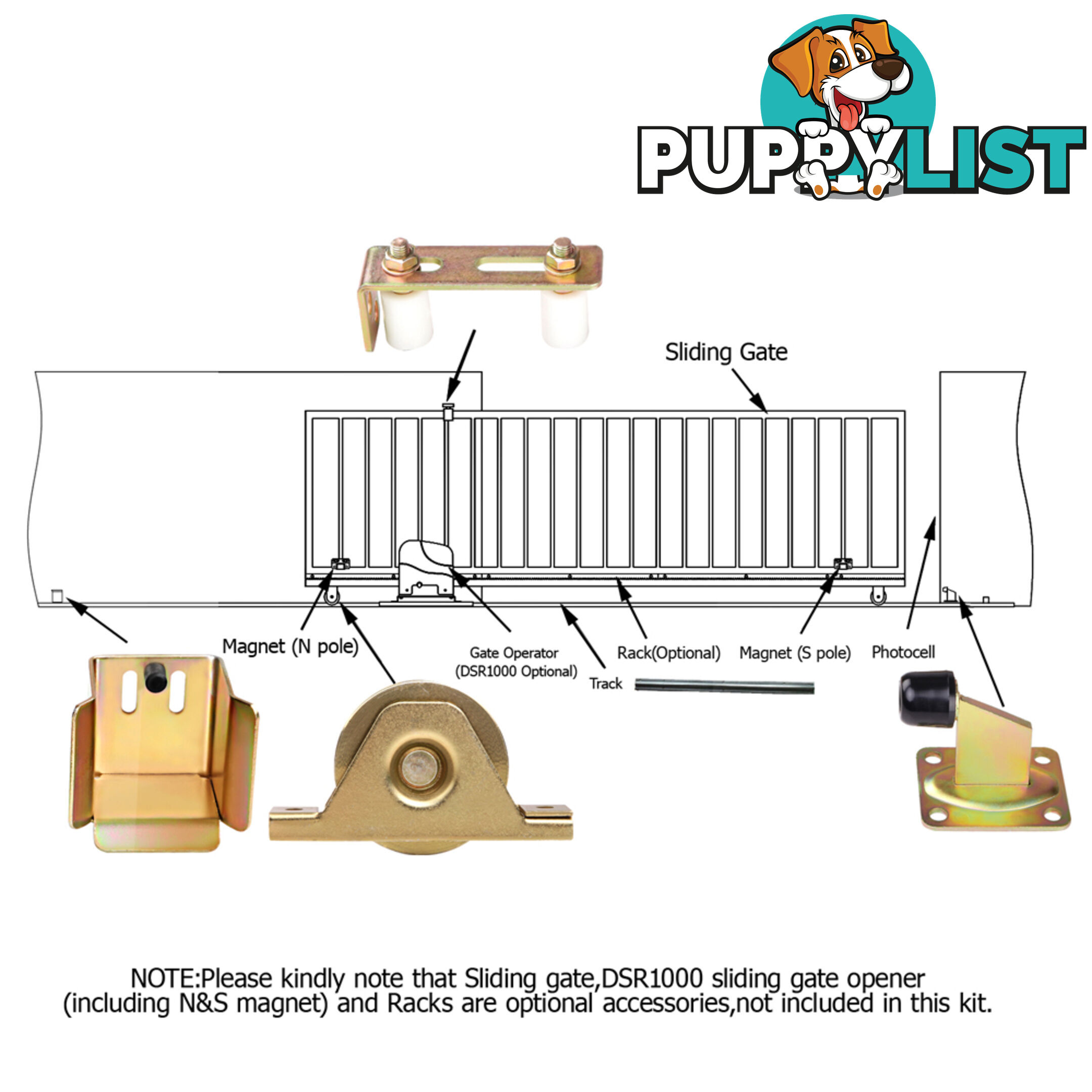 Sliding Gate Hardware Kit