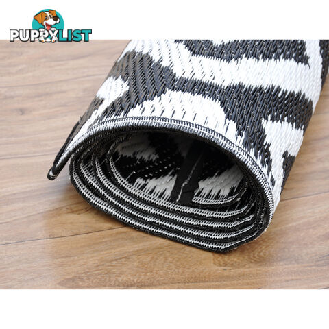 Honeycomb Reversable Rug Balck & White 120x180cm