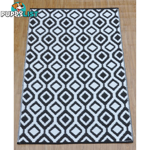 Honeycomb Reversable Rug Balck & White 120x180cm